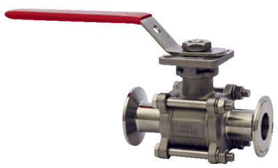 Dwyer 3-Piece Tri-Clamp Stainless Steel Ball Valve, Series WE03